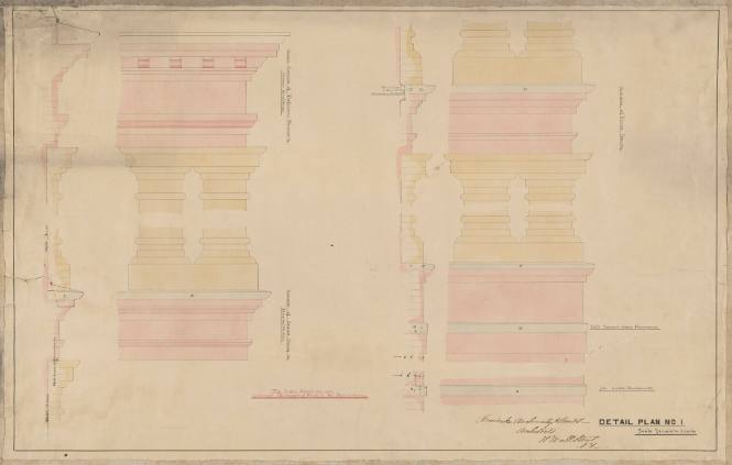 Detail plan no. 1 cornices, Main Building