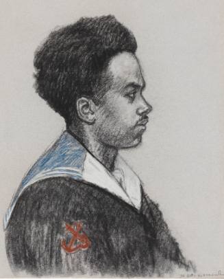 Portrait of a Young African Sailor in French Naval Uniform
