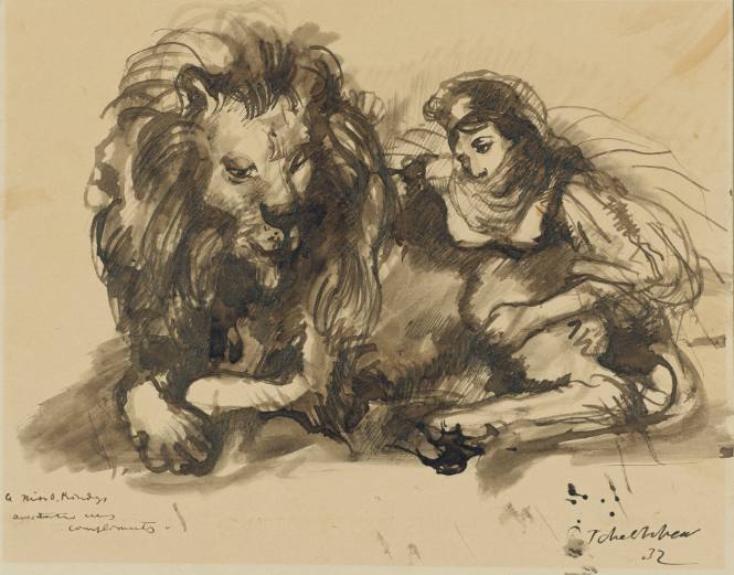 Circassian Lady with Lion