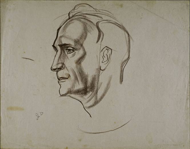 Untitled (Side profile of man’s head.)