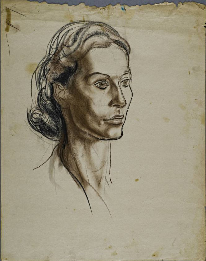 Untitled (Three quarter profile of woman’s head and neck.)