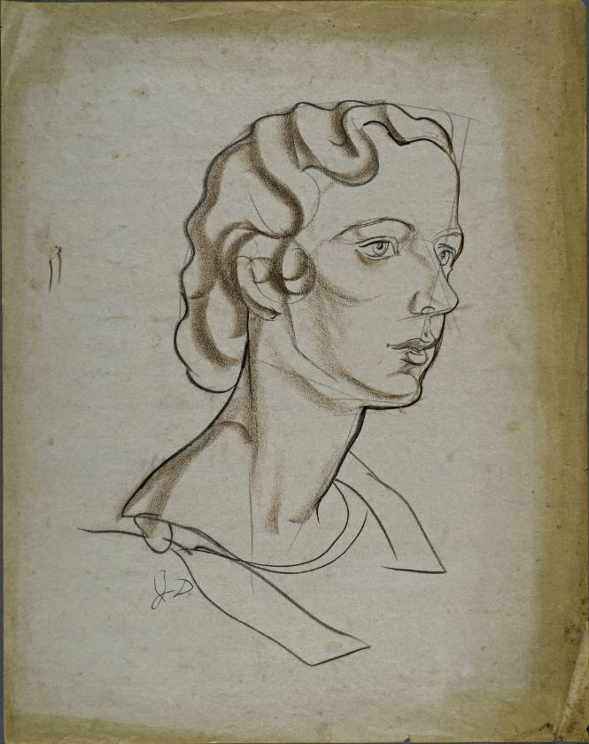Untitled (Three quarter profile of a young woman.)
