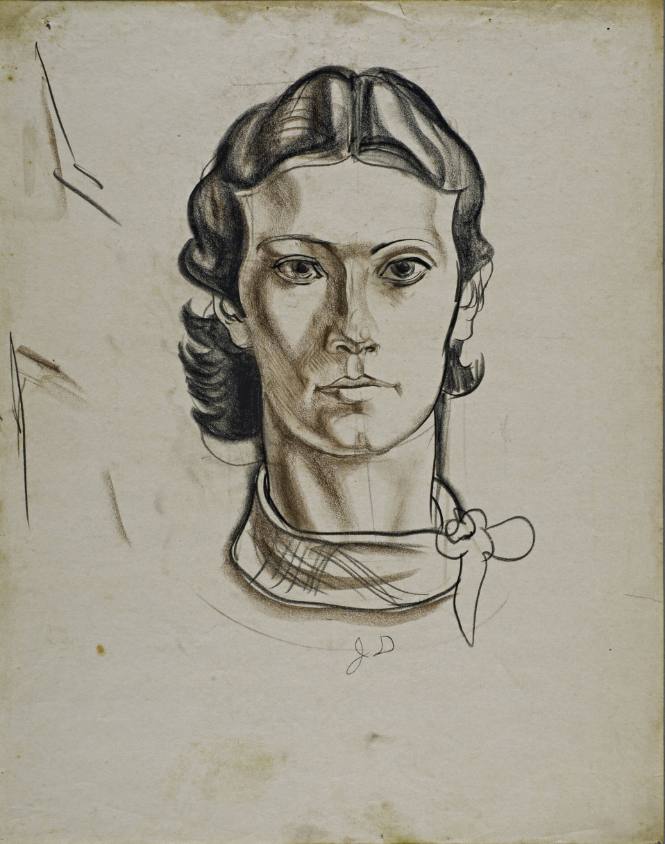 Untitled (Head of a young woman with a scarf around her neck.)