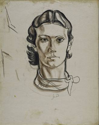 Untitled (Head of a young woman with a scarf around her neck.)
