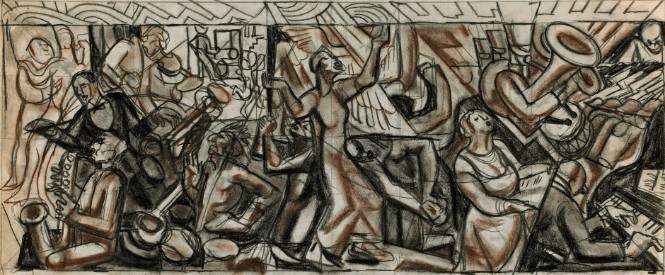 Music: Study for Mural, "American Rhythm," Stamford (Connecticut) High School