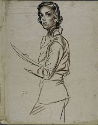 Untitled (Figure of a woman holding a book)