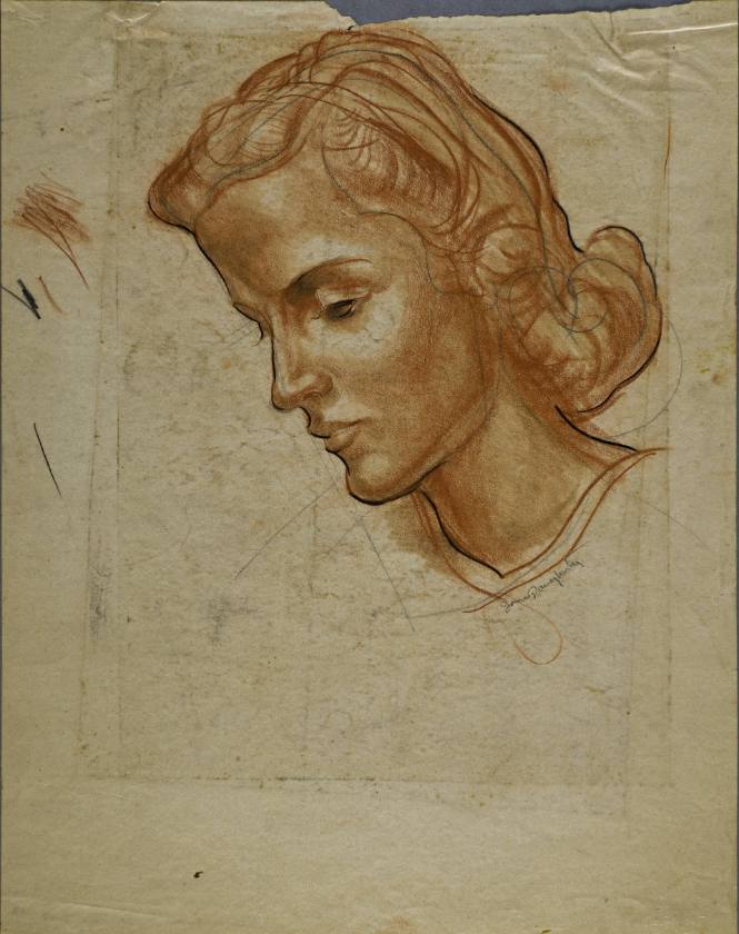 Untitled (Side profile of young woman)
