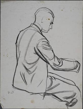 Untitled (Young man presumably playing the piano. Side profile of face and body visible.)