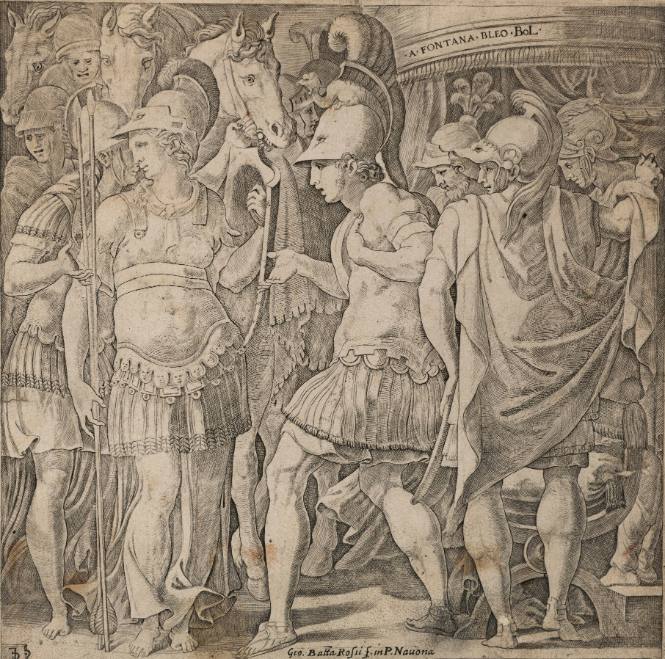 Alexander and Thalestris, after a painting in the aparment of the duchesse d’Etampes at Fontainebleau