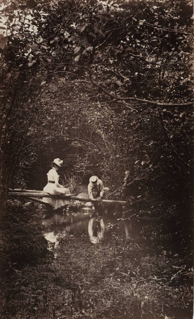 Untitled (Man and woman near a stream)