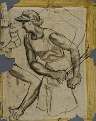 Untitled (Young woman playing tennis. Studies of arm and foot.)