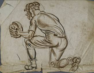 Untitled (Baseball catcher in catching position)