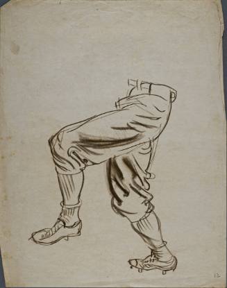 Untitled (study of baseball player from the waist down to the feet)