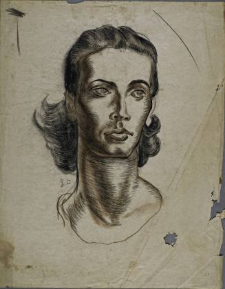 Untitled (Portrait of woman with black hair and long neck)