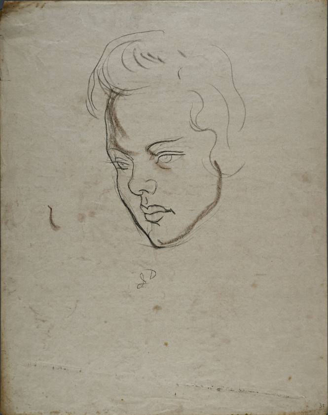 Untitled (Three quarter profile of young woman’s head facing left)