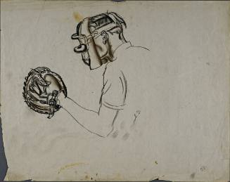 Untitled (Side profile of a baseball catcher)