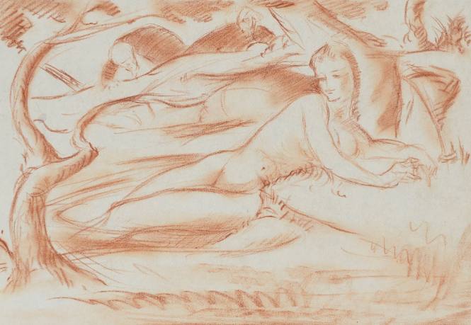 Untitled (Reclining nude with tree)