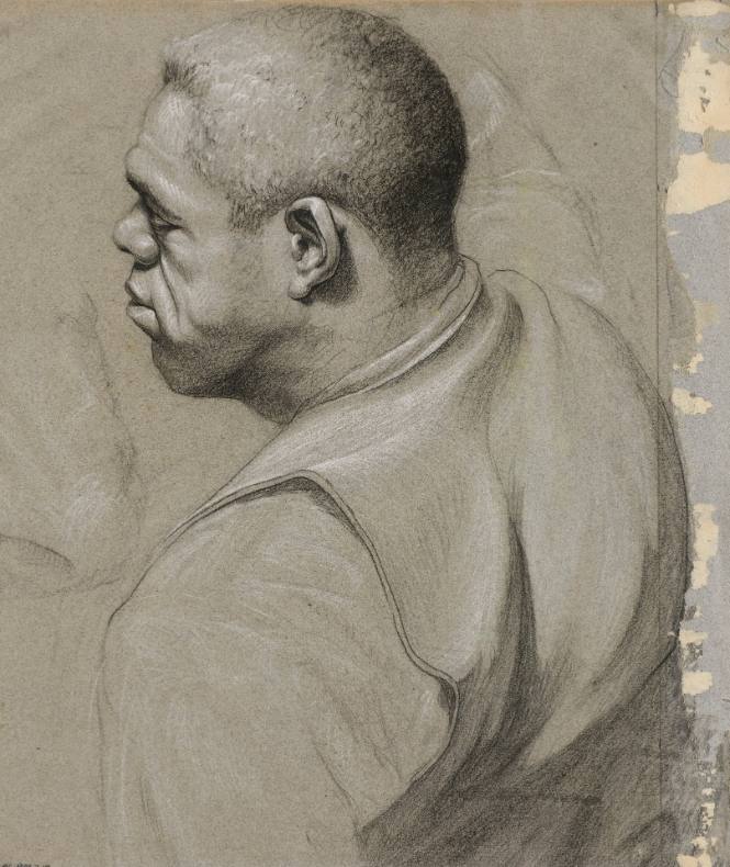 Untitled (Three quarter view of man’s head and back)