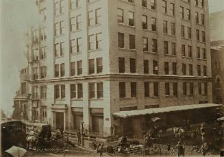 Untitled (Horse-drawn carts, steam, corner, window washer)