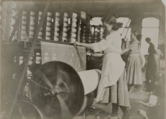 National Child Labor Committee, 1920, Cotton Mill, Evansville, Indiana (Lincoln Mills), Girls at Weaving Machine, Warpers