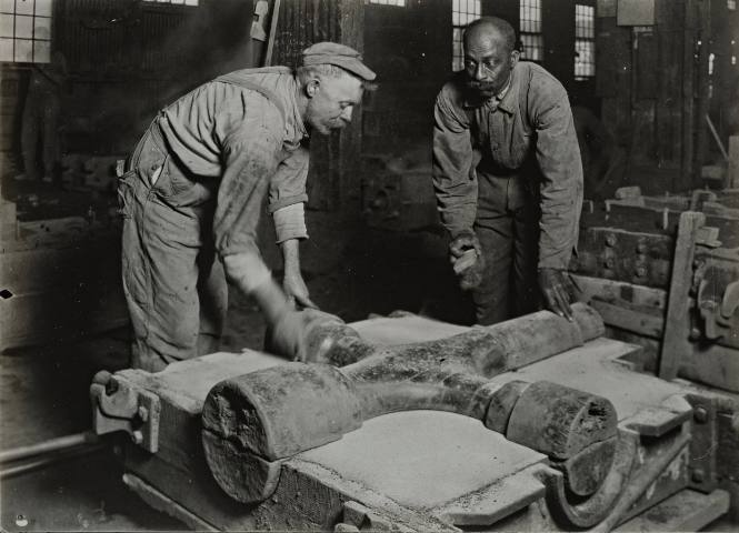 Shelled Negro Foundryman in a Southern Foundry