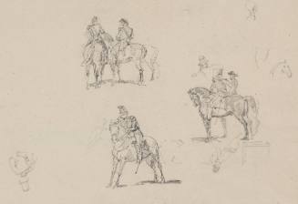 Studies of soldiers on horseback