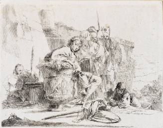 Capricci: Seated youth leaning against an urn
