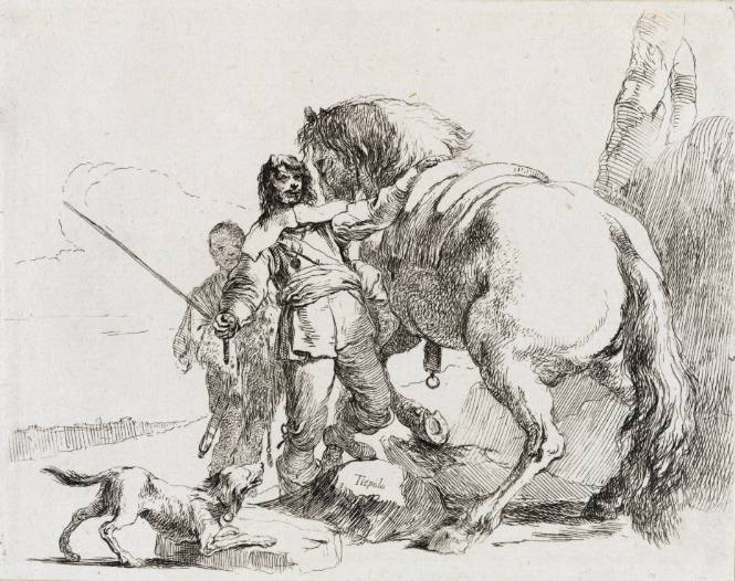 Capricci: The rider standing by his horse