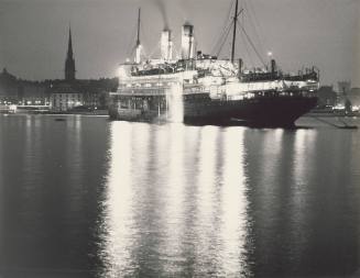 Ship at Dock, Night, Stockholm