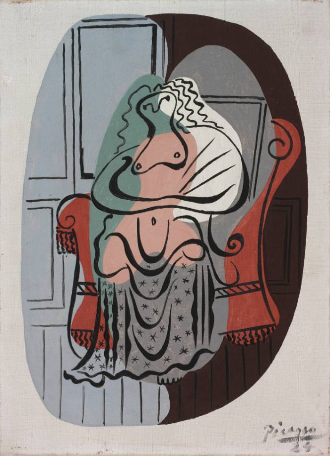 Woman in Red Armchair