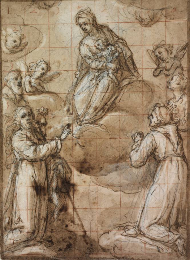 The Madonna and Child in Glory with Saints Francis, Clare, Anthony Abbot and Another