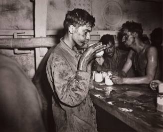 Coffee for Eniwetok Survivors - These Marines, begrimed and weary from two days and two nights of fighting, are typical of the conquerors of Eniwetok Atoll