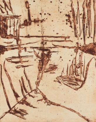 One of nine prints from the portfolio Tod: Cage Without Bars