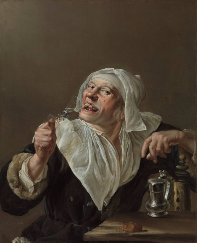 An Old Woman Drinking