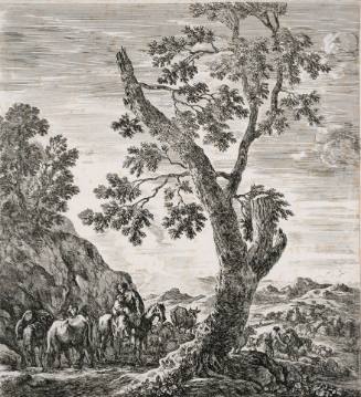 A Peasant Woman on Horsebackwith a Child in her Arms, from the series Large View of Rome and the Campagna