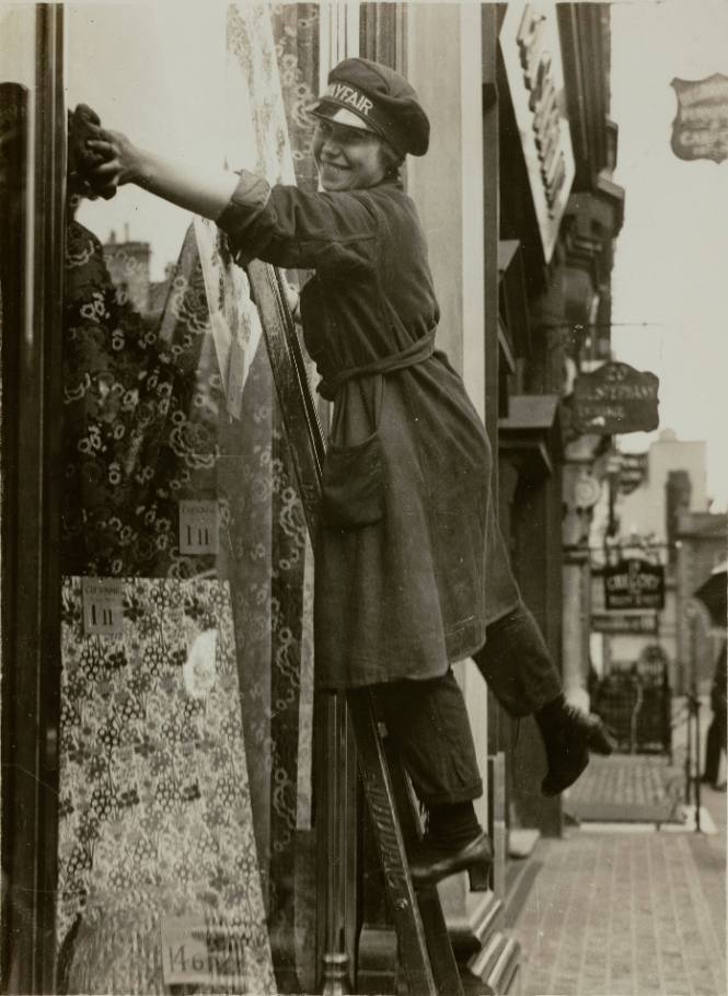 Women's Work: Window Cleaners (from the British Ministry of Information photographs of women working in factories during WWI)