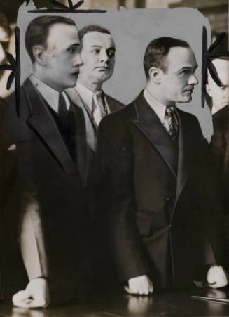 Untitled [Samuel Greenberg and Harry Stein in court, Vivian Gordon murder case]