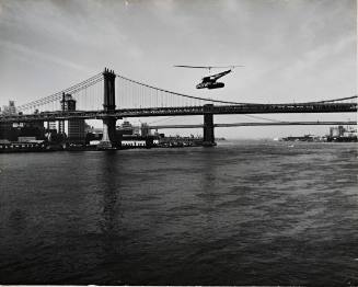 New York City Police Helicopter Hovering over the East River