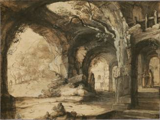 A Monk Reading in a Ruined Cloister