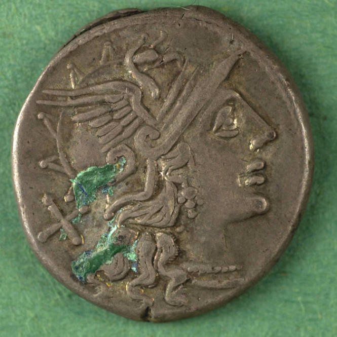 denarius, Roman Republic, 151 BCE