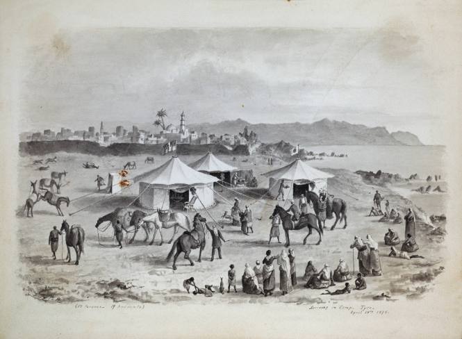 Tourbook of Europe: England and the Continent Arriving in Camp, Tyre, April 18th 1875