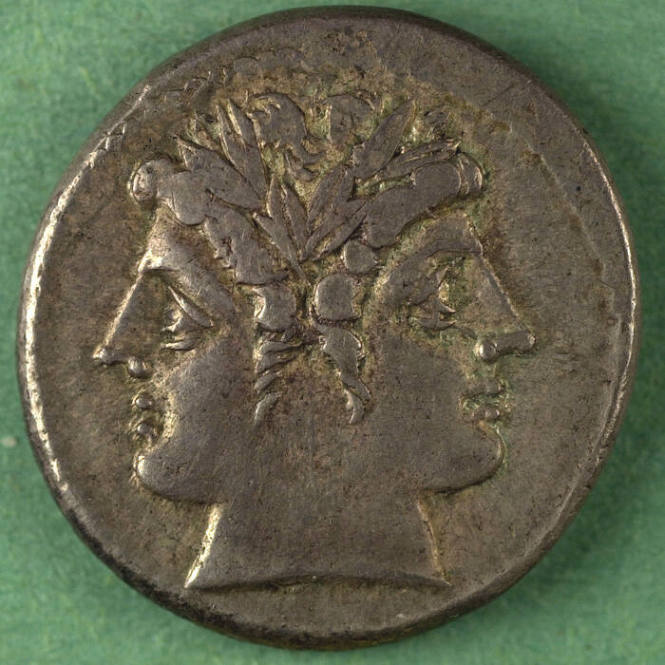didrachm (quadrigatus), Roman Republic, 225-212 BCE