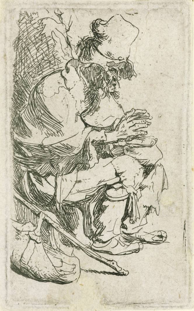 Seated Beggar, Warming his Hands at a Chafing Dish