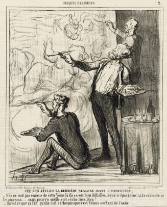 Croquis Parisiens: Vue d'un atelier la dernière semaine avant l'exposition
