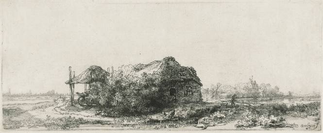 Landscape with Cottage and Hay Barn: Oblong