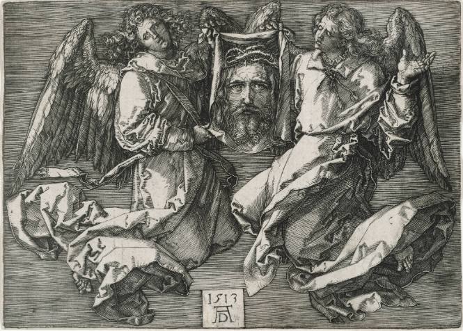 The Sudarium Displayed by Two Angels