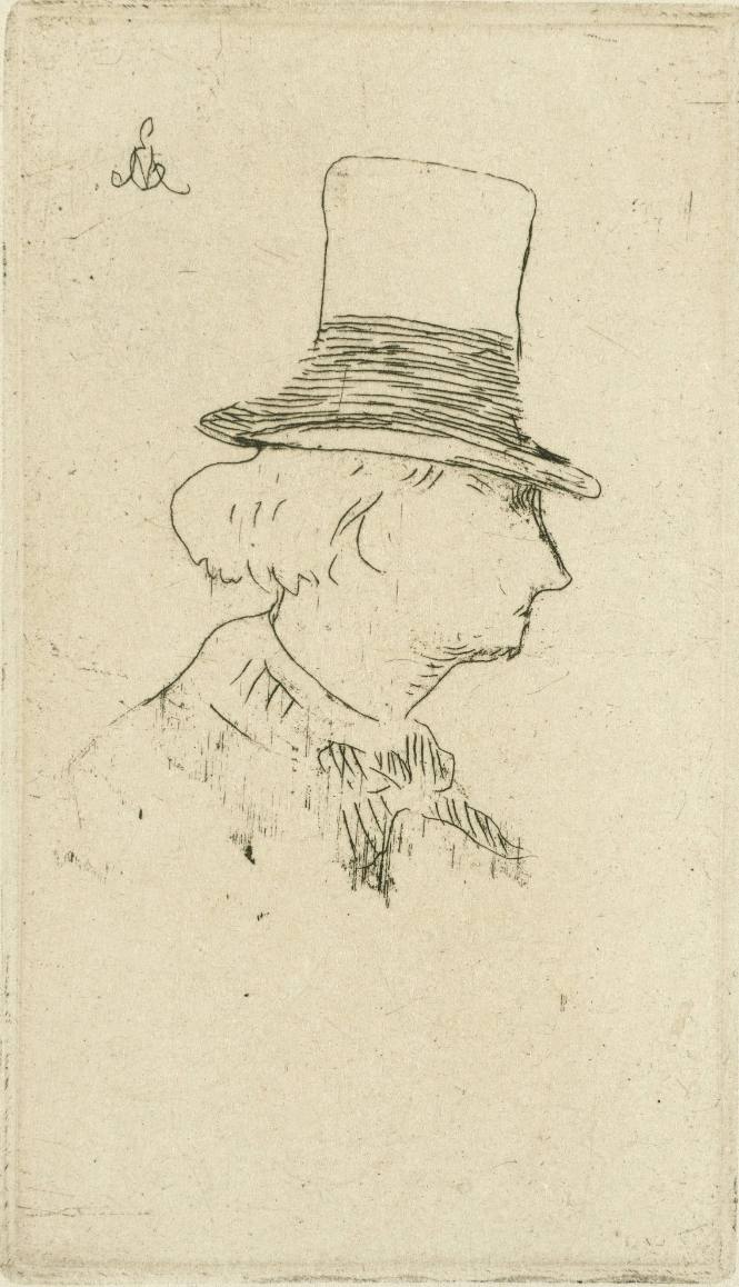 Profile Portrait of Charles Baudelaire (Baudelaire en chapeau)