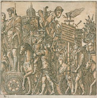 Captured Statues and Siege Equipment, a Representation of a Captured City and Inscriptions (from The Triumphs of Caesar)