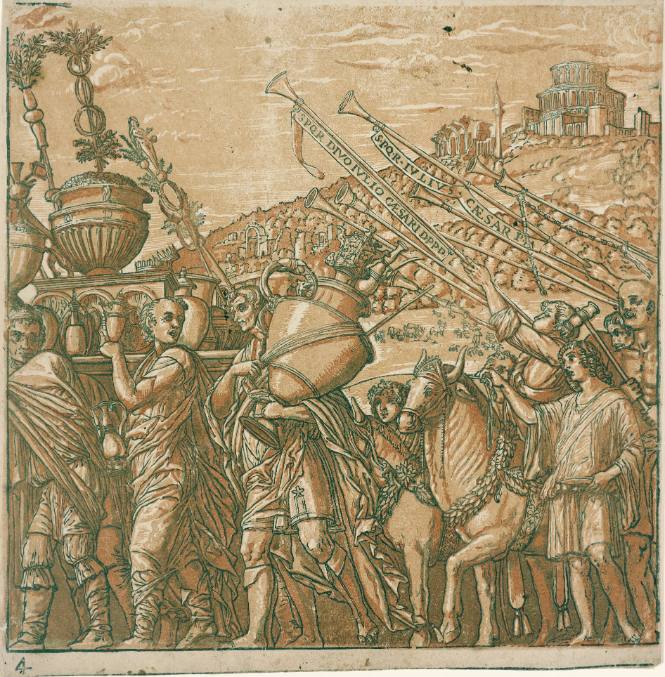 Bearers of Coins and Vases, Youths Leading Oxen, Trumpeters (from The Triumphs of Caesar)
