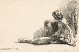 Study from the Nude: Man Sitting on the Ground